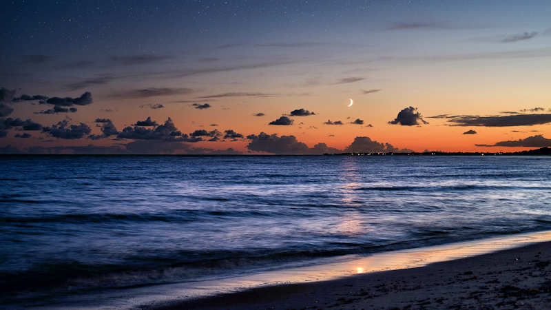 Moonrise over Sandbanks beach