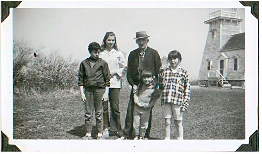 Bongard family at Point Traverse lighthouse, Prince Edward County