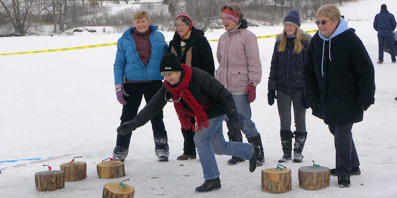 County-style curling on Milford Millpond
